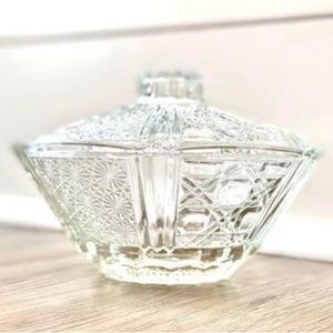 Vintage KIG Indonesia Daisy Glass Candy Jar, Daisy Glass, vintage glass, vintage